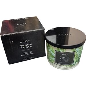 AVON Frosted Balsam 3-Wick Candle – Holiday Pine Scent – New